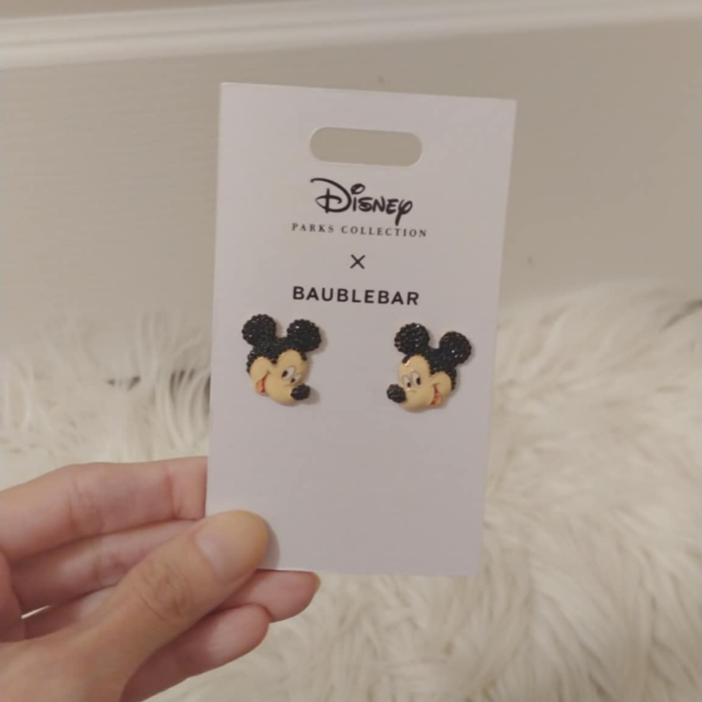 🖤FIRM! NWT DISNEY PARKS COLLECTION X BAUBLEBAR MICKEY MOUSE STUDDED EARRINGS